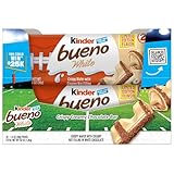 Kinder Bueno White Chocolate Bars with Hazelnut Filling, 30 Packs of 2, Bulk Chocolate Candy Bars for Game Day, Football Party Supplies, Snacks for Adults, 1.4 oz Per Pack