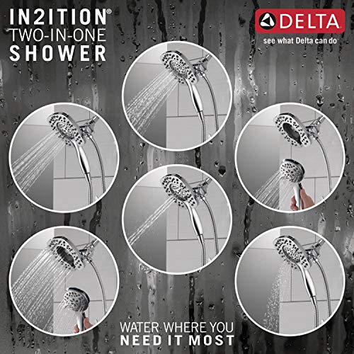 Image of DELTA Ashlyn 17 Series Dual-Function Shower Trim Kit with 2-Spray Touch-Clean In2ition 2-in-1 Hand Held Shower Head with Hose, Chrome T17264-I (Valve Included)