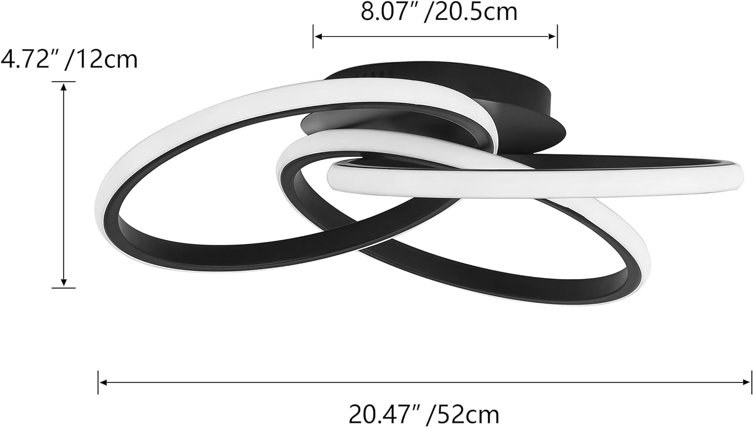 Lampa Sufitowa Dimbare led-plafondlamp met onregelmatige ring Modern dicht bij plafondlamp met acrylkap Semi-inbouw hanglamp voor woonkamer slaapkamer eetkamer hal Biuro