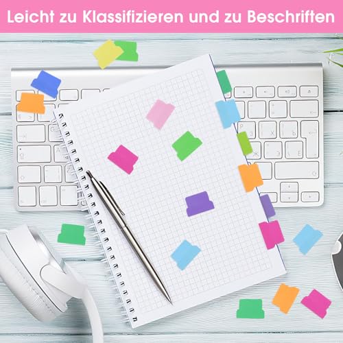 Index Tabs, Selbstklebend Page Marker, Book Tabs, Haftnotizen Klebezettel, Sticky Notes, Seitenmarker Pastell, Haftmarker Kleberegisterkarten, Index Marker für Register Büro Notizbücher Bibelregister