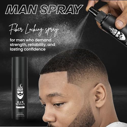 Hair Thickening Fibers (Black), Hair Fiber Locking Spray + Applicator Fiber Pump to create Natural looking Fuller Hair and Beard | Man Card Included | Hair Set by the THE MAN KIT - Image 8