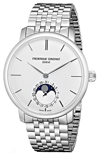 Frederique Constant Men's FC705S4S6B Slim Line Analog Display Swiss Automatic Silver Watch