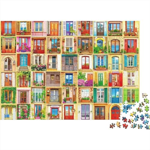 Puzzle de 1000 piezas para adultos con diseño creativo de ventanas vintage