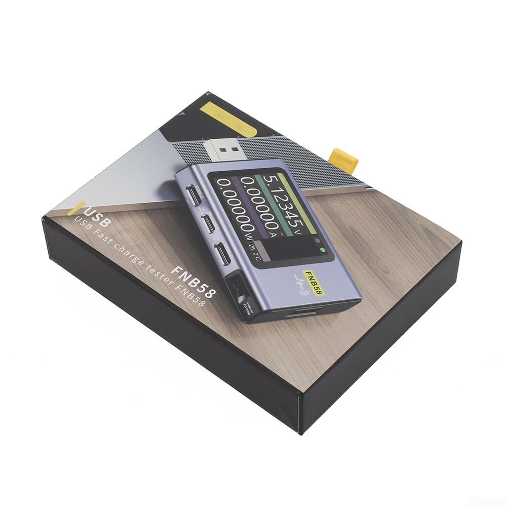 Tester USB C FNB58 con misuratore di potenza digitale per rilevamento rapido della carica PD QC, monitor della corrente di tensione per cavo di ricarica, gamma 4-28 V, 0-7 A