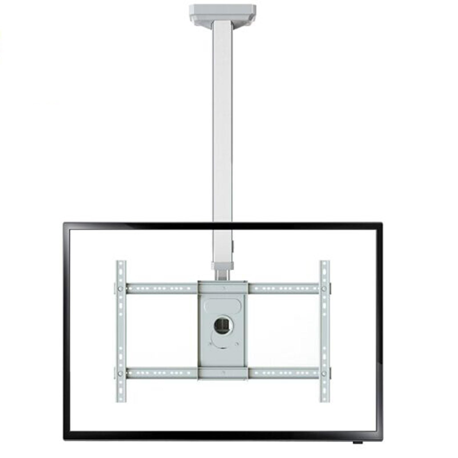 Support TV de plafond blanc réglable pour intégrer votre grand écran plat dans la chambre