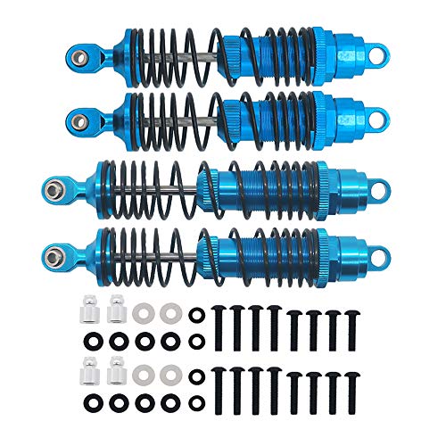 RCAWD Front Rear Damper Shock Absorber 95mm 110mm Machined Full Aluminum Alloy for 1-10 Traxxas Slash 2WD 4Pcs(Blue)