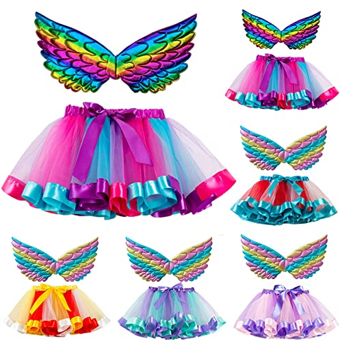Saias tutu femininas para crianças, meninas, saias, bailarina, fantasia, festa, arco-íris, tule, dan