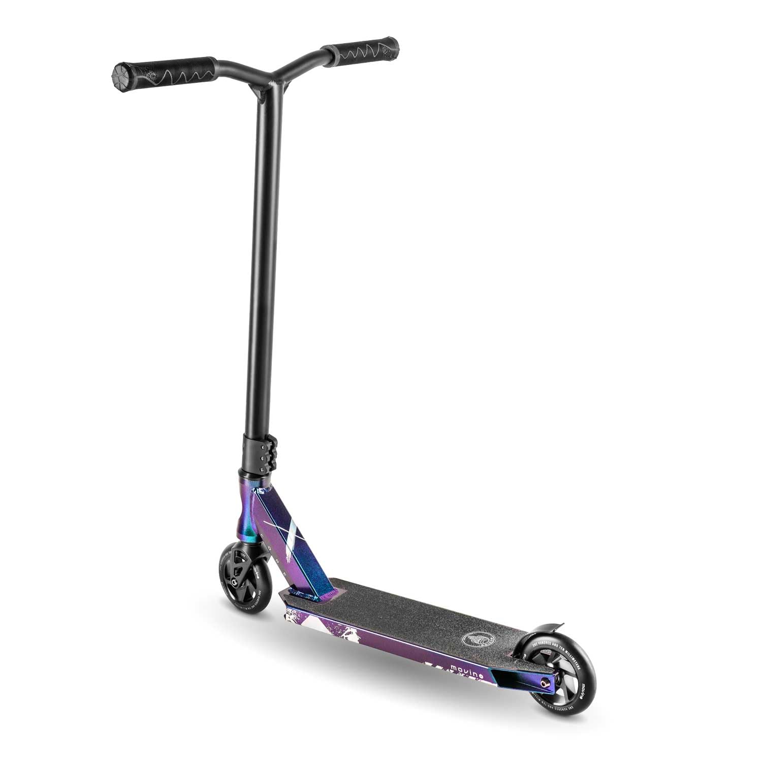 Movino X-Core Neosilver Monopattino Scooter Professionale Monopattino Acrobatico Cuscinetti A Sfera ABEC9 Ruote Da 110 mm Sistema Di Compressione IHC Freestyle Scooter Manubrio Cromato Lungo 59 cm