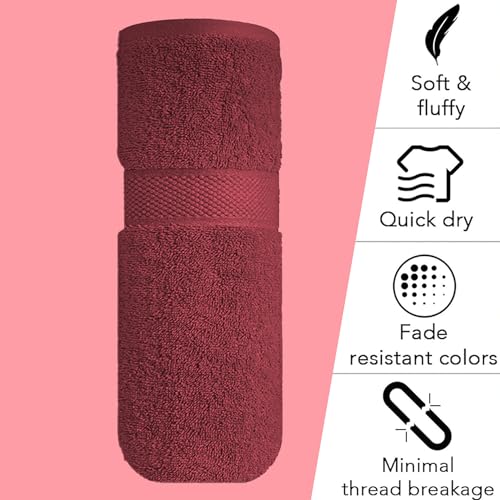 Image of Sulfar Cotton Face Towel 30x30 cm| 480 GSM Terry Ring Spun Soft & Highly Absorbent Hand Towel| Quick Dry Compact for Face, Gym & Travel| 30 x 30 Cm| Red Wine (Pack of 1)