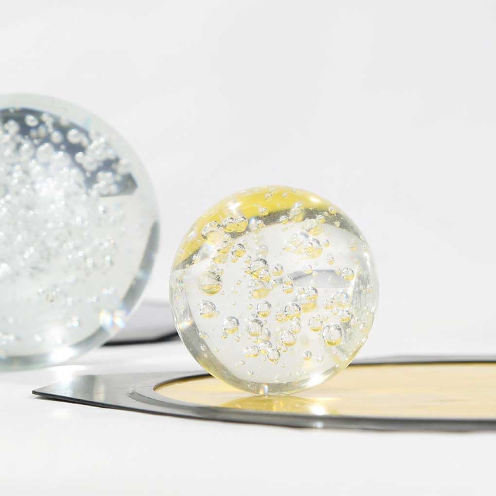 Boule de cristal transparent craquelé pour décoration de fontaine à eau pour décoration d'aquarium, salon, photographie, fortune, 3 cm, boules à bulles