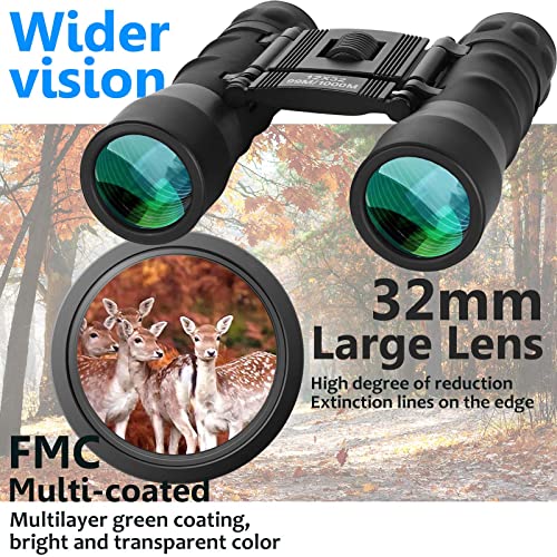 Anourney 12X32 Professional Hd Compact Binoculars, Large Eyepiece Binocular For Adults Kids, Easy Focus Binoculars For Bird Watching, Hiking, Traveling, Outdoor Scenery And Sports Events #TOP3