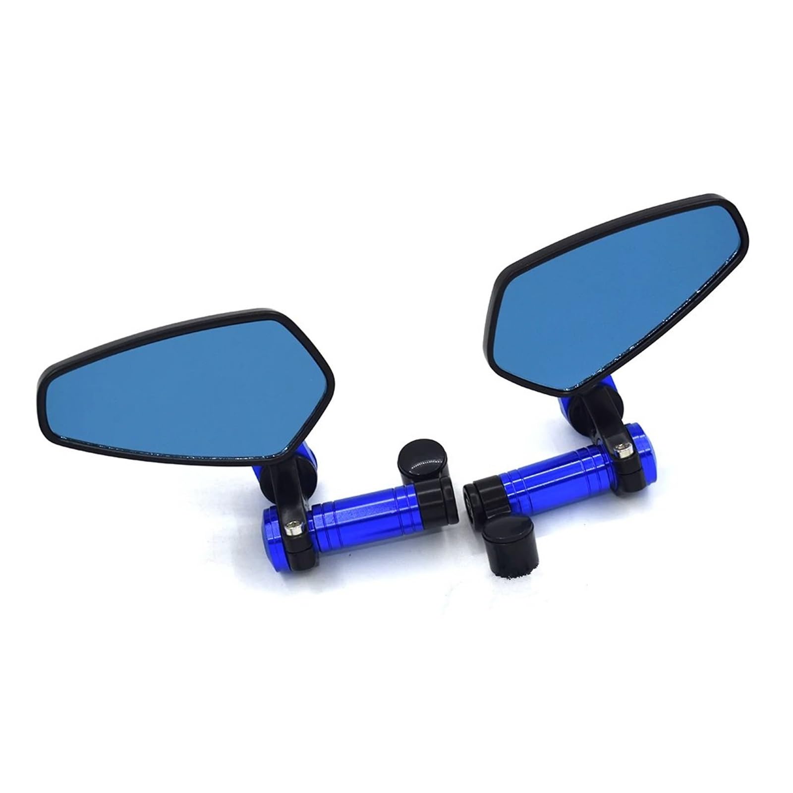 Rétroviseurs Moto CNC Aluminium Anti-Éblouissants Bleus - Compatible Buell 1125CR / 1125R / XB12 Etc.