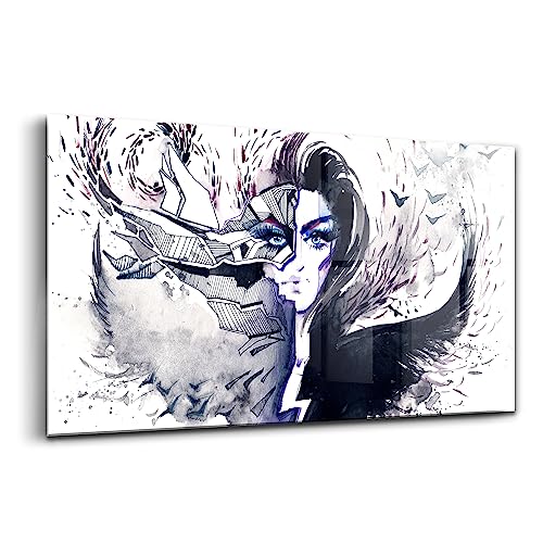 Peinture sur verre illustration femme Wallfluent verre d'art coloré