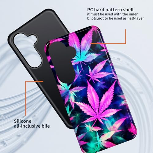 smauncucn for Samsung Galaxy A27 5G Case,Dual-Layer Shockproof Protective Phone Cover,Slim TPU + Hard PC Bumper with Raised Screen & Camera Protection,Anti-Scratch,Smoke Weed - image 2