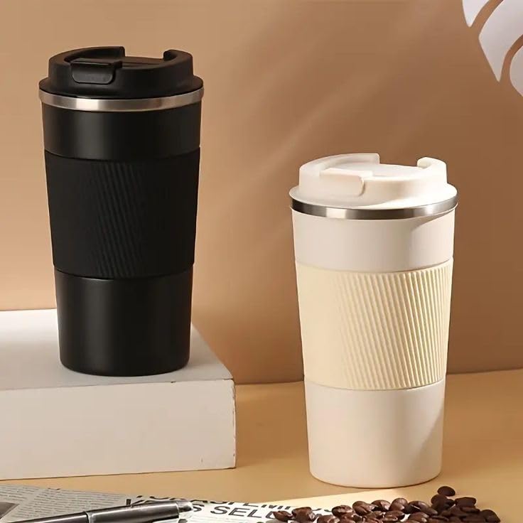 Image of Aeon Travel Mug, Insulated Coffee Cup with Leakproof Lid,Vacuum Insulation Stainless Steel Reusable for Hot Cold Coffee, Non-Slip Protective Cover