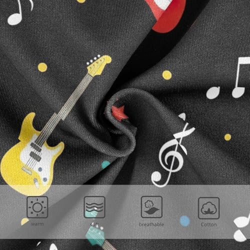 CHIFIGNO Boys Briefs Cotton Underwear Printed Breathable Little Boy Brief Underwear, Cute Colorful Guitars Black3