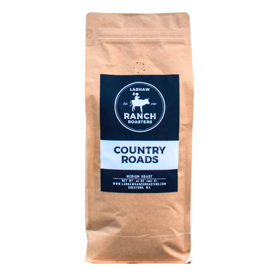 LaShaw Ranch Roasters - Golden Decaf Coffee, Medium Roast, Water Processed, Whole Bean, Premium Quality, Non-GMO, 100% Arabica, Rich Bodied, 32oz Bag (Pack of 1)