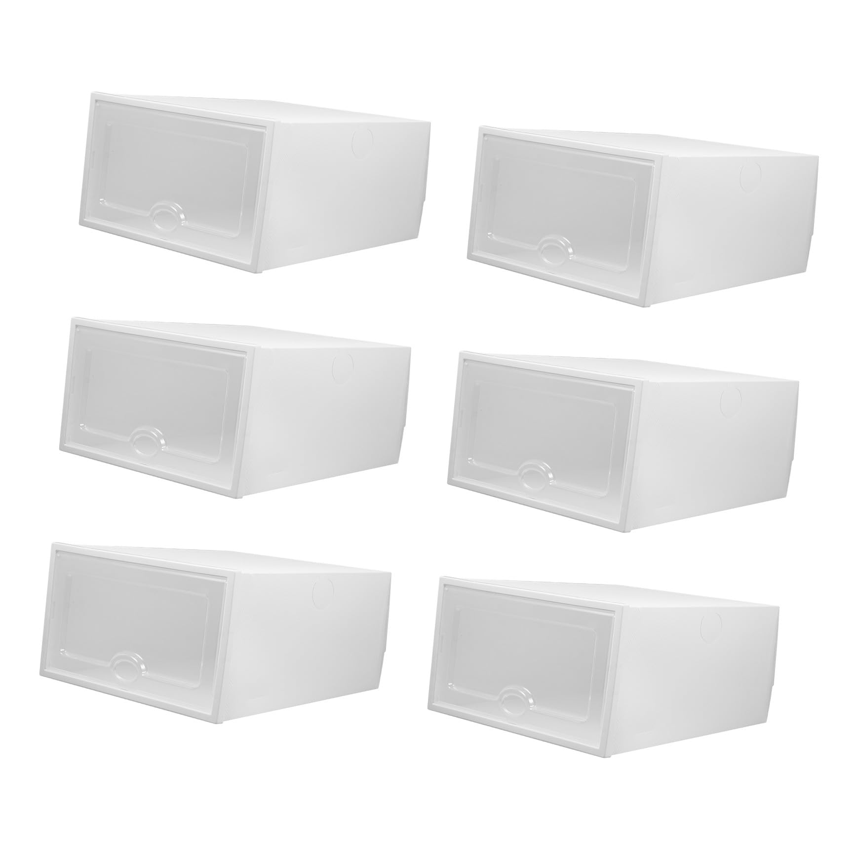 Boîtes de Rangement pour Chaussures en Plastique Transparent 6 Pcs Couvercle Tiroir Pratique, Design Simple et Dimensions 33x23x14cm pour Organisation Maison