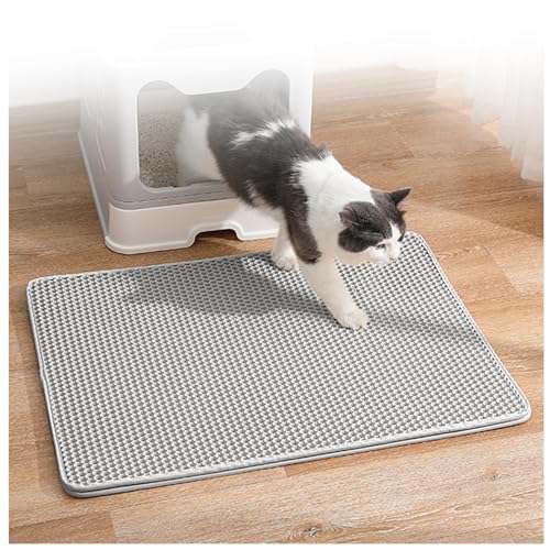 ARTSIM Tappeto Lettiera Gatto Design a Nido d'Ape, Impermeabile, Doppio Strato, Tappeto Gatto Lettiera Utilizzato in Varie Lettiere,Gray-M