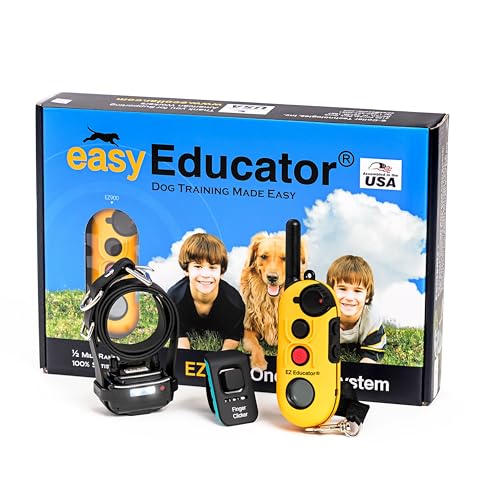 E-Collar Educator EZ-900 1/2 Mile Dog Training Collar for Sm & Med Dogs (10+ lbs) – Ergonomic LCD Remote, 256 Vibration Levels, Pavlovian Tone, Rechargeable, Night...