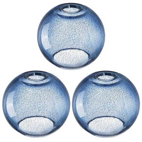 Image of 3 Pack 6.3 Inch Replacement Black Blue Seeded Glass Shade Fixture for Wall Sconce Pendant Ceiling Light Chandelier Replacement Shade