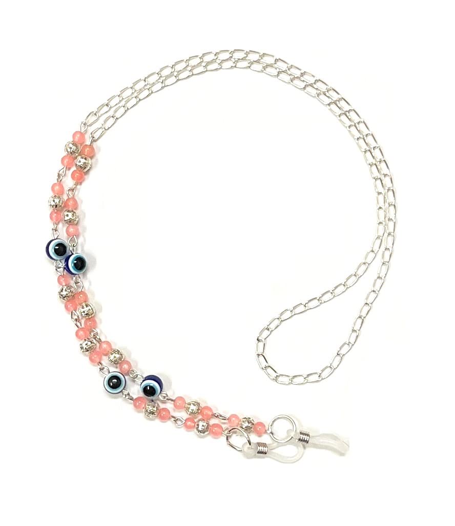 Lightweight Glass Beads Silver Filigree Pastel With Evil Eye Spectacle Chain For Women-Mask Chain Lanyard String for Eyewear Frames,Reading Glasses,Sunglasses,Goggles and Eyeglasses-image-19