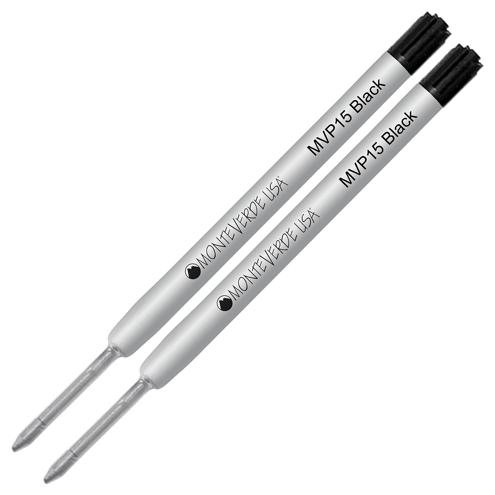 Lanier Combo Pack - 2 Pack - Monteverde® Soft Roll™ Super Broad Ballpoint P15 Paste Ink Refill Compatible with Most Parker® Style Ballpoint Pens - Black (Super Broad Tip 1.4mm)