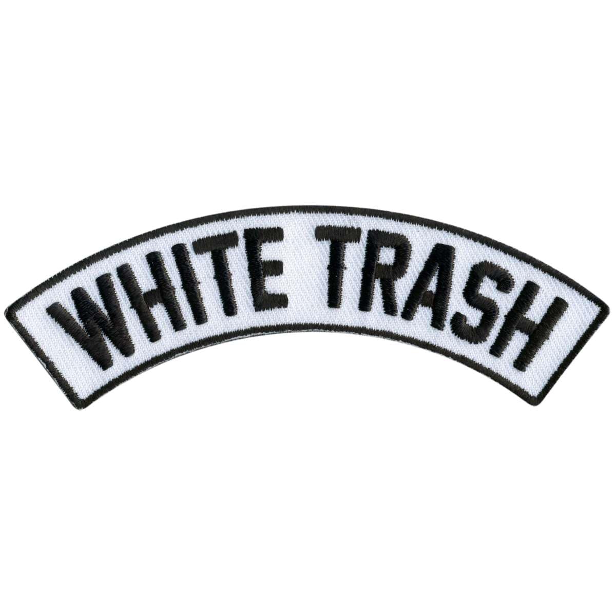 Hot Leathers White Trash 4” X 1” Top Rocker Patch PPM4210-4 Width x 1 Height Inches