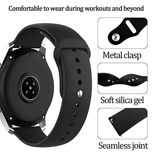Image of 22mm Silicone Replacement Rubber Sport Watch Band Strap Compatible with for Realme Watch S / Realme Watch S Pro / Realme Watch 2 Pro (Black)