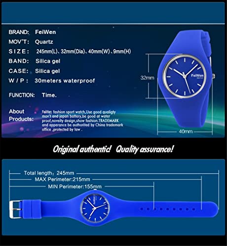 Montre décontractée mixte anti-irritation avec bracelet en caoutchouc - 4