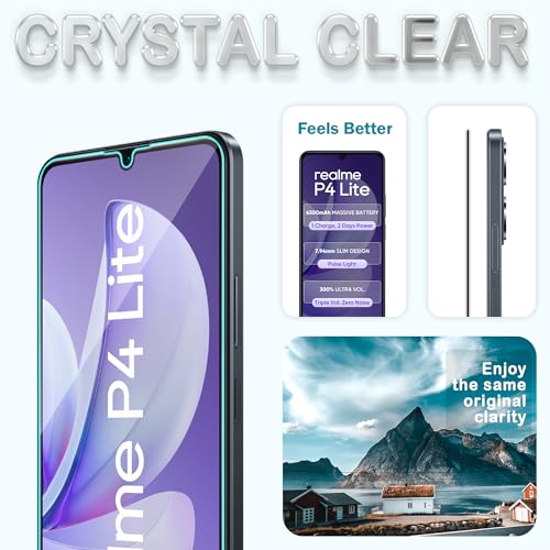 Image of FIRST MART Tempered Glass Screen Protector for Realme P4 Lite - Full-Glue Screen Guard, 3D Edge to Edge, HD Clear, Bubble-Free, Case-Friendly, Black, Pack of 2