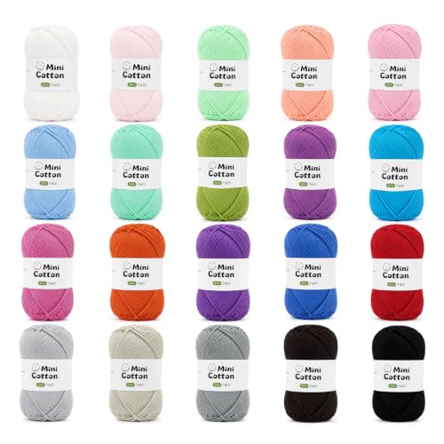 Image of Katech Mini 1OO% Cotton Yarn for Crocheting 20*25g /60yd-Twisted Sport Yarn