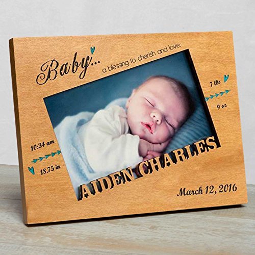 Personalized Baby Picture Frame, Baby Boy Picture Frame, New Baby Boy Birth Frame