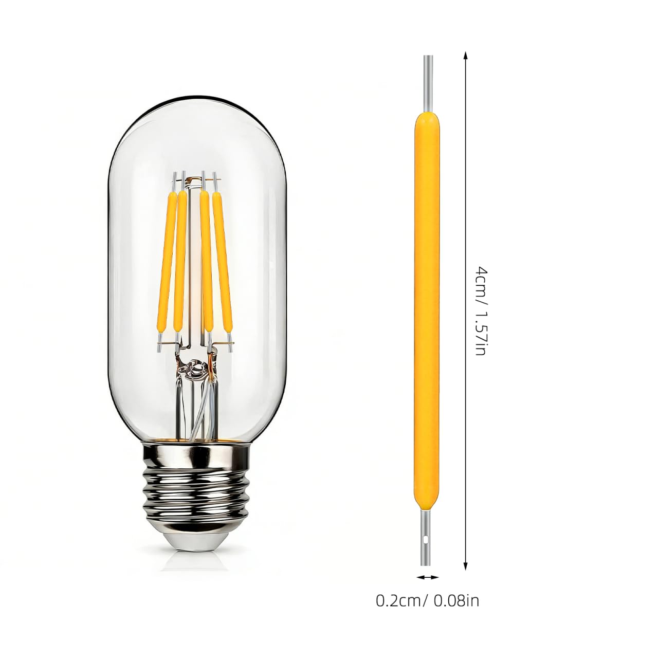 Hemobllo 50 pezzi di filamento LED 2700 K luce calda ricambio – 3 V 120 Ma accessori per progetti fai da te, illuminazione per casa e ufficio