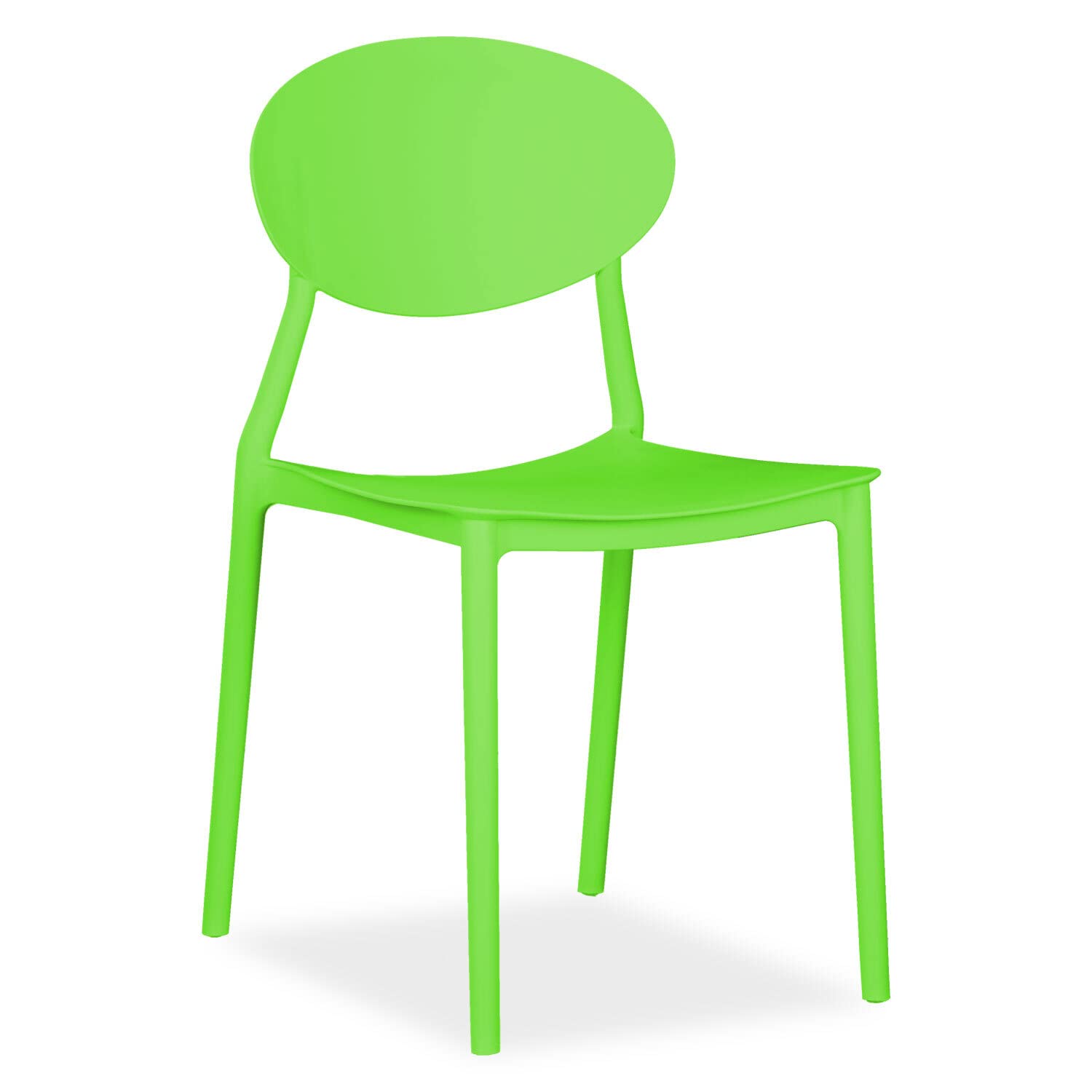 Homestyle4u 2451 Lot de 4 chaises de jardin empilables en plastique modernes et résistantes aux intempéries Vert