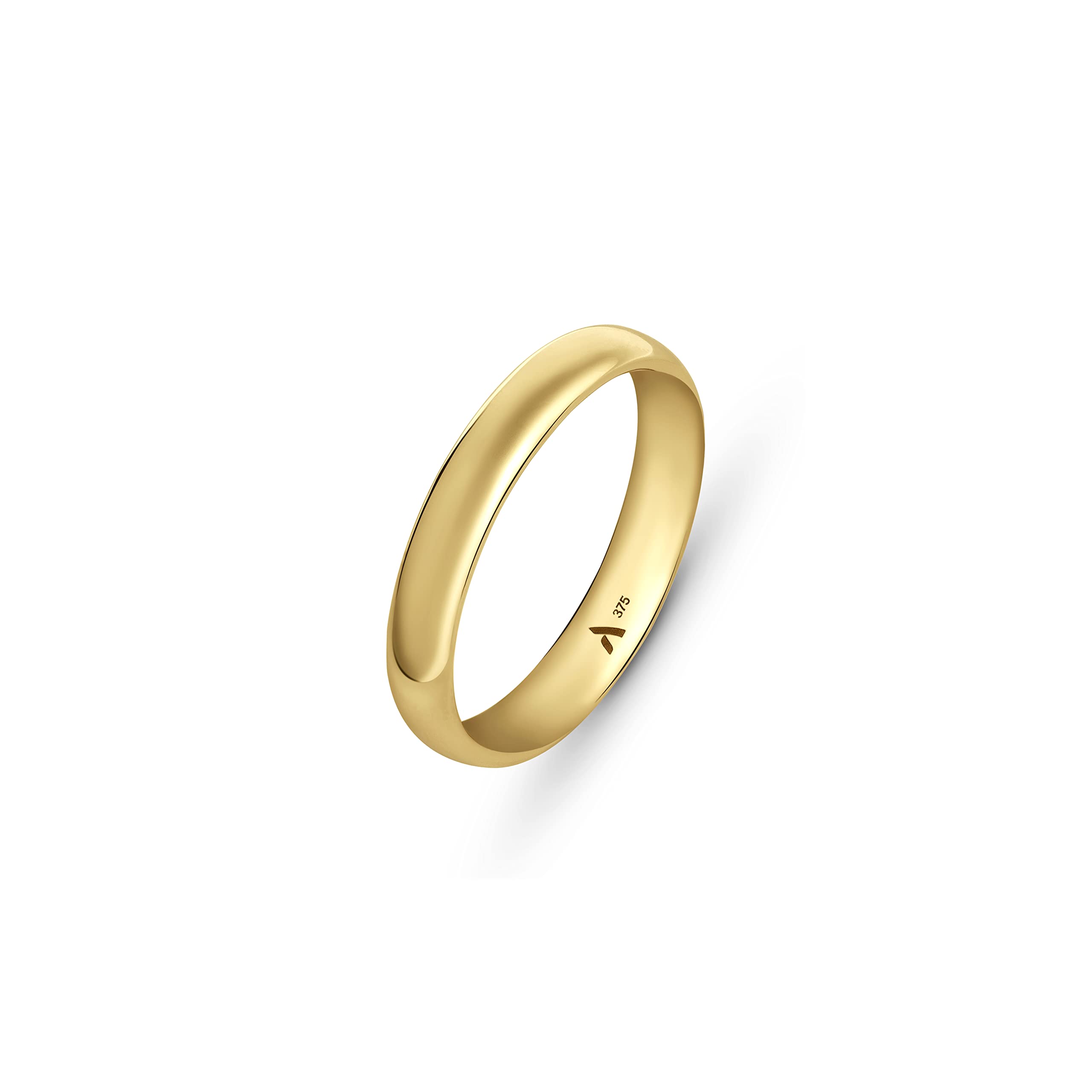 Amberta Allure Alianza de Boda Unisex en Oro de 9 Quilates