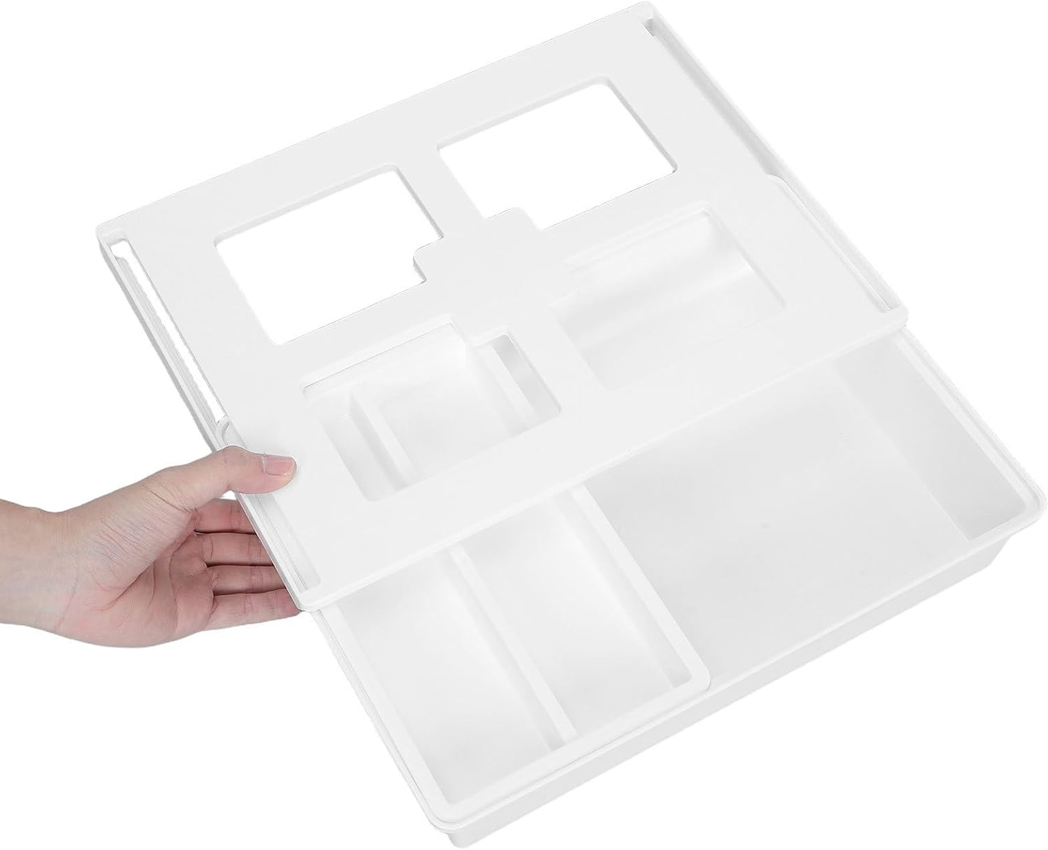 Housoutil 3pcs Plastic Slide out Desk Organizer Box, Self Adhesive image 4