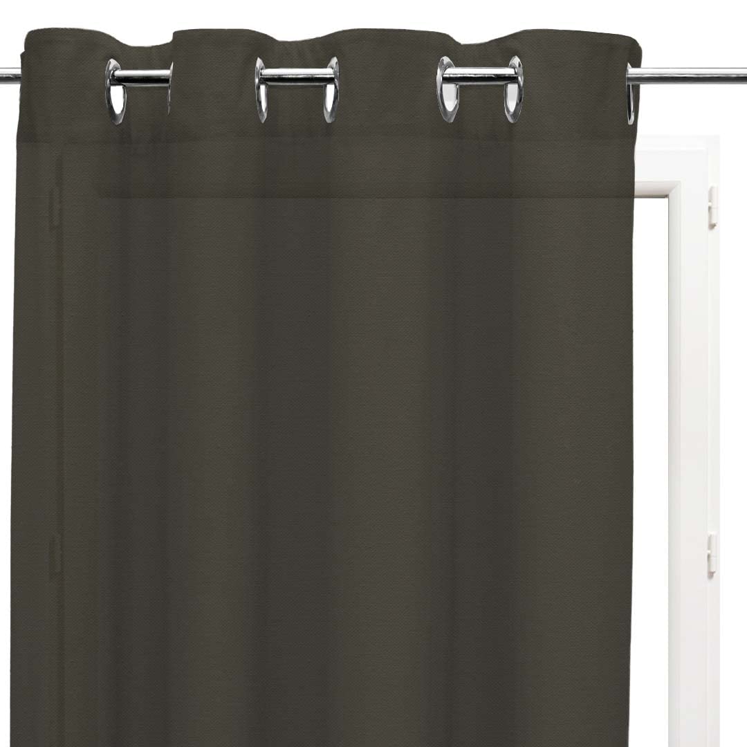 Soleil d'Ocre, Panama Cotton Net Curtain with Eyelets 135 x 250 cm Panama Cotton Taupe