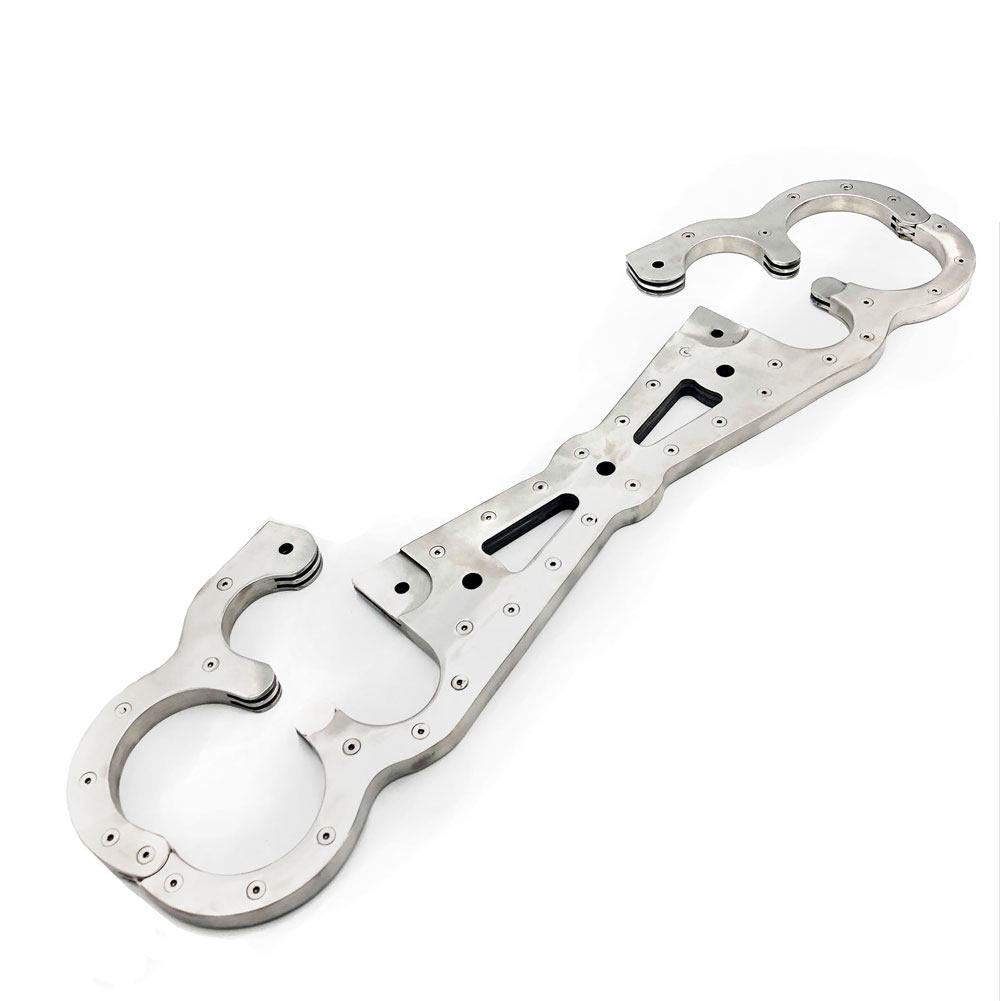 Stainless Steel Spreader Bar with Handcuffs + Ankle Cuffs, SM Extreme Bondage/Restraint System with Locks, Fetish SM Torture Slave Games Sex Toys for Couples,M