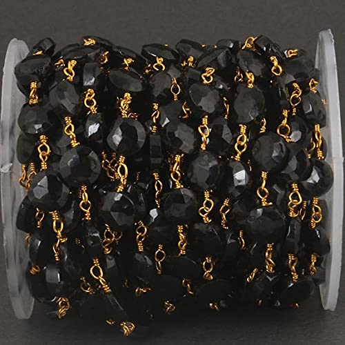 Chaîne rosaire onyx noir et or 24K LKBEADS pour cadeau mémorable