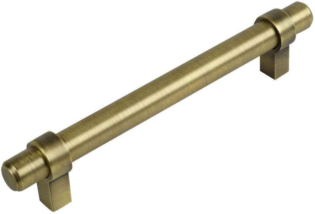 10 Pack - Cosmas 161-128BAB Brushed Antique Brass Cabinet Bar Handle Pull - 5" Inch (128mm) Hole Centers