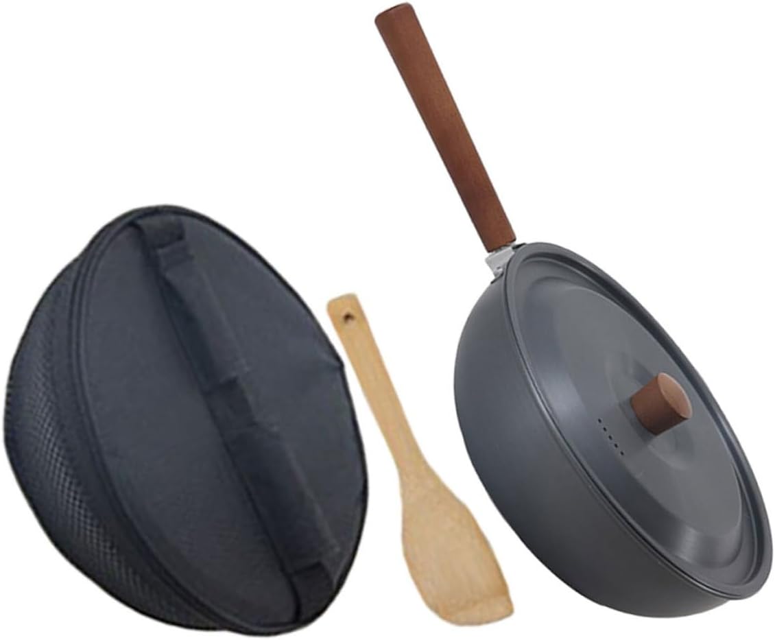 Portable Outdoor Cooking Pot Camping Skillet Compact Stove Camping Mess Kit Nonstick Surface Easy Cleaning for Hiking