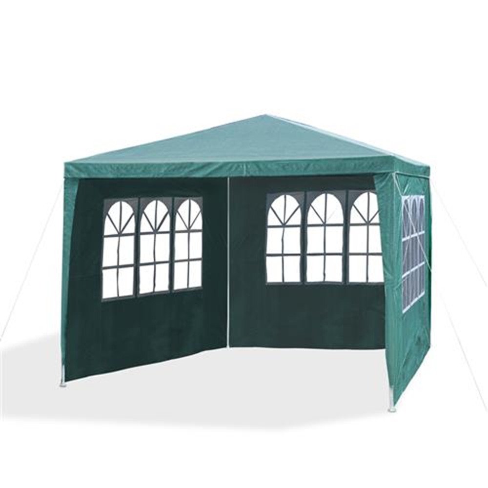 PE Garden Gazebo Marquee Canopy Party Tent 3 x 3m 120g Waterproof Outdoor Gazebo (Green)