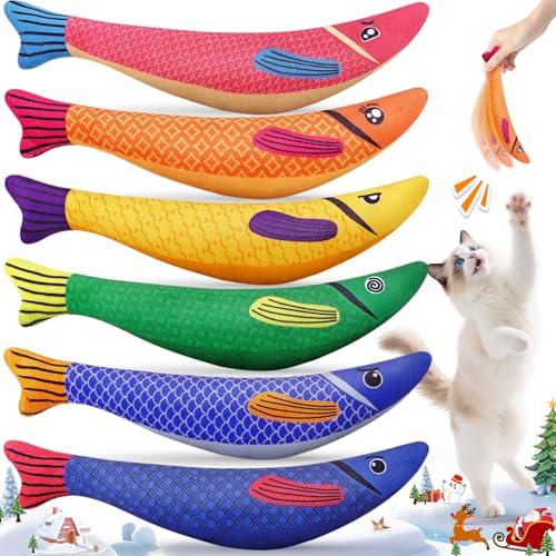 PatsFran Cat Toys for Indoor Cats, 6 Pack Interactive Catnip Toys for Bored, Kitten Kicker Toy for Kitty with Sound, Cat Chew Toys for All Breeds