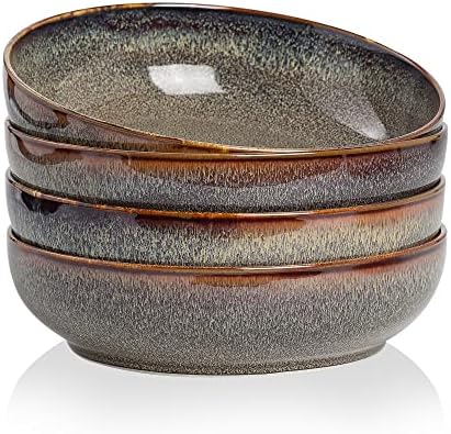 30oz Ceramic bowls set of 4-8" serving bowls for Kitchen,Pasta,Sa...