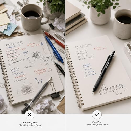Image of Multicolor Pen | 4-in-1 Multifunctional Ballpoint Pen - Black, Blue, Red & 0.5mm Pencil | Smooth Writing Tool for School, Office, and Journaling