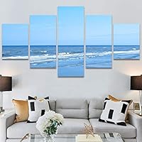 SIGNWIN 5 Panel Canvas Wall Art Aerial Beach Beach Coastal Cool Minimalism Multicolor Photography Relax/Calm for Home Decorations Ready to Hang - 60