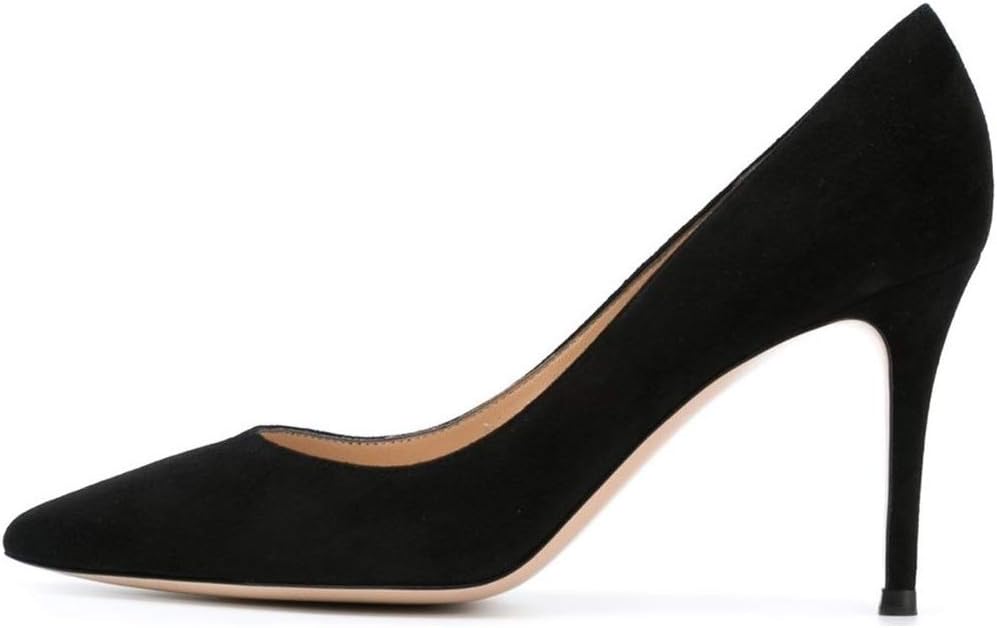 SammitopWomen's Classic 80mm High Heel Pumps Pointed Toe Office Work Dress Shoes