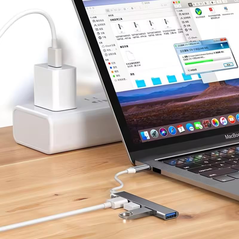 Image of Multifunctional 4 Port USB Hub Docking Station Converter 4 in 1 USB 3.0 Docking Station for iPad Laptop Mobile Hard Drives