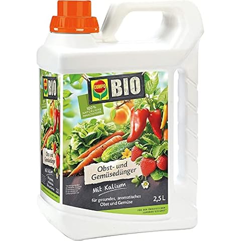 COMPO BIO Obst- und Gemüsedünger, Dünger für alle Obst- und Gemüsesorten, Natürlicher Spezial-Flüssigdünger, 2,5 Liter Cover